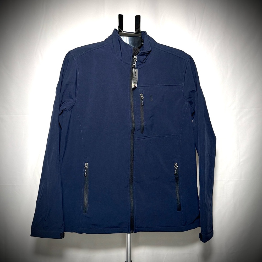 Free Country Blue Performance Jacket with Stand-Up Collar